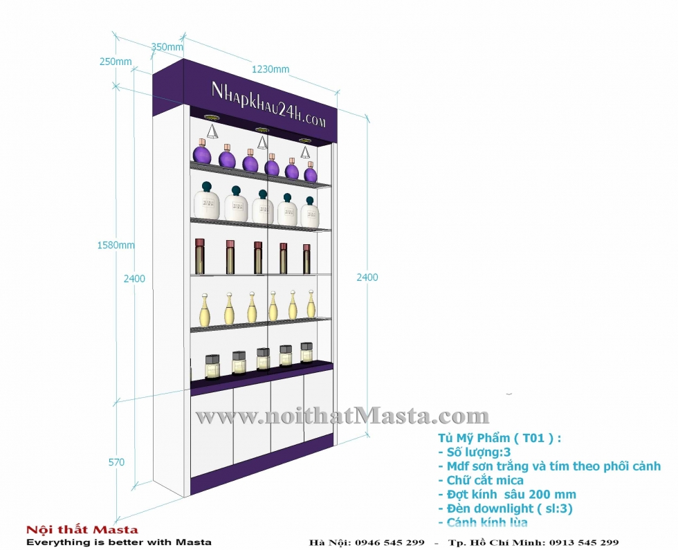 Tủ cao sát tường ST01